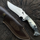 Cuchillo de caza con hoja de carnicero de 10 pulgadas y funda